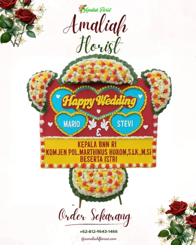 Karangan Papan Bunga Pernikahan di Tirto
